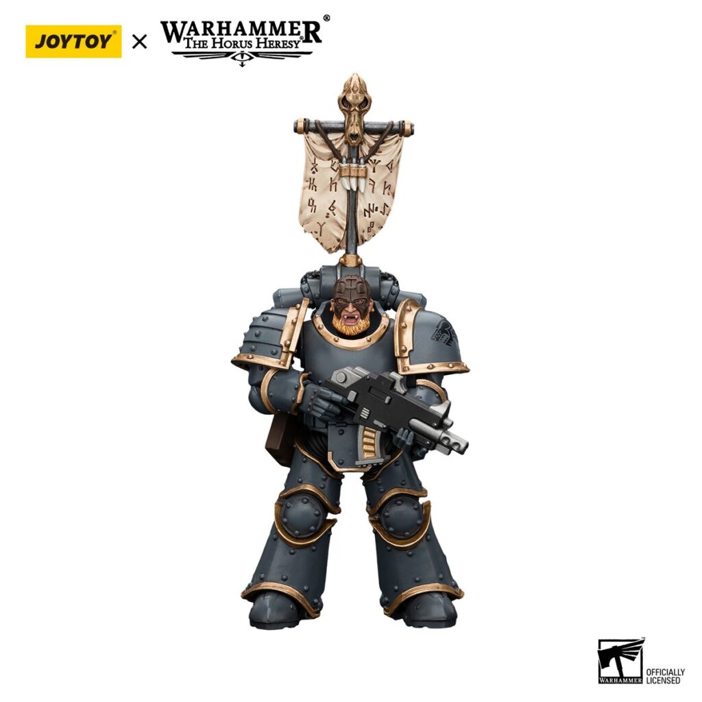 JoyToy WH40K - Space Wolves Grey Slayer Pack Grey Slayer With Legion Vexilla